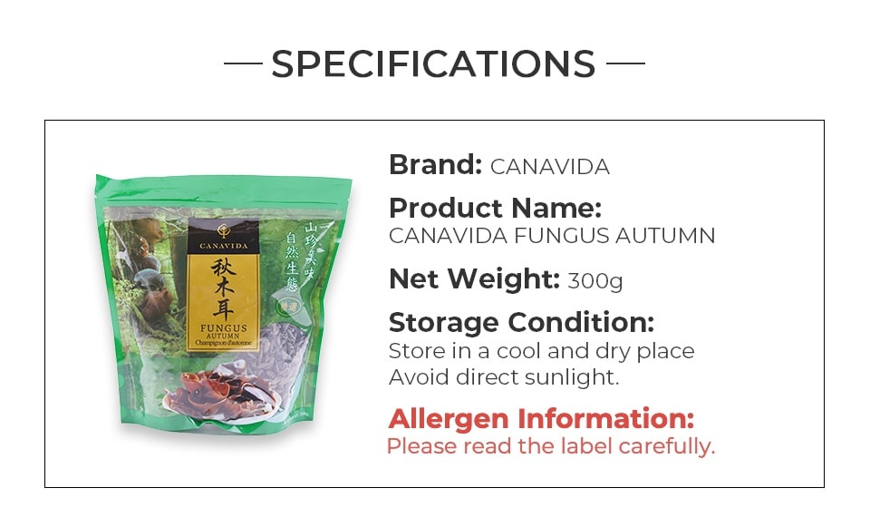 Canavida Fungus Autumn (300g) ｜ T&T Supermarché