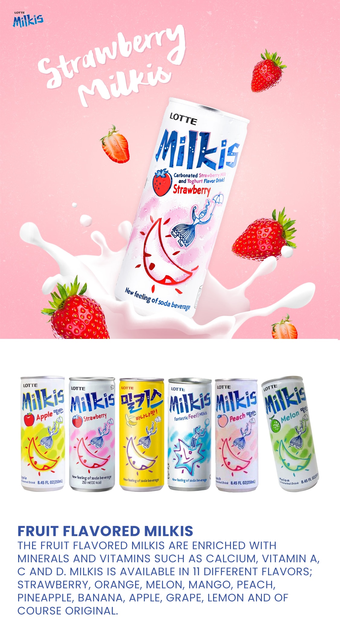 Lotte Milk & Yogurt Milkis Cream Soda (250mLx6) ｜ 大統華超級市場