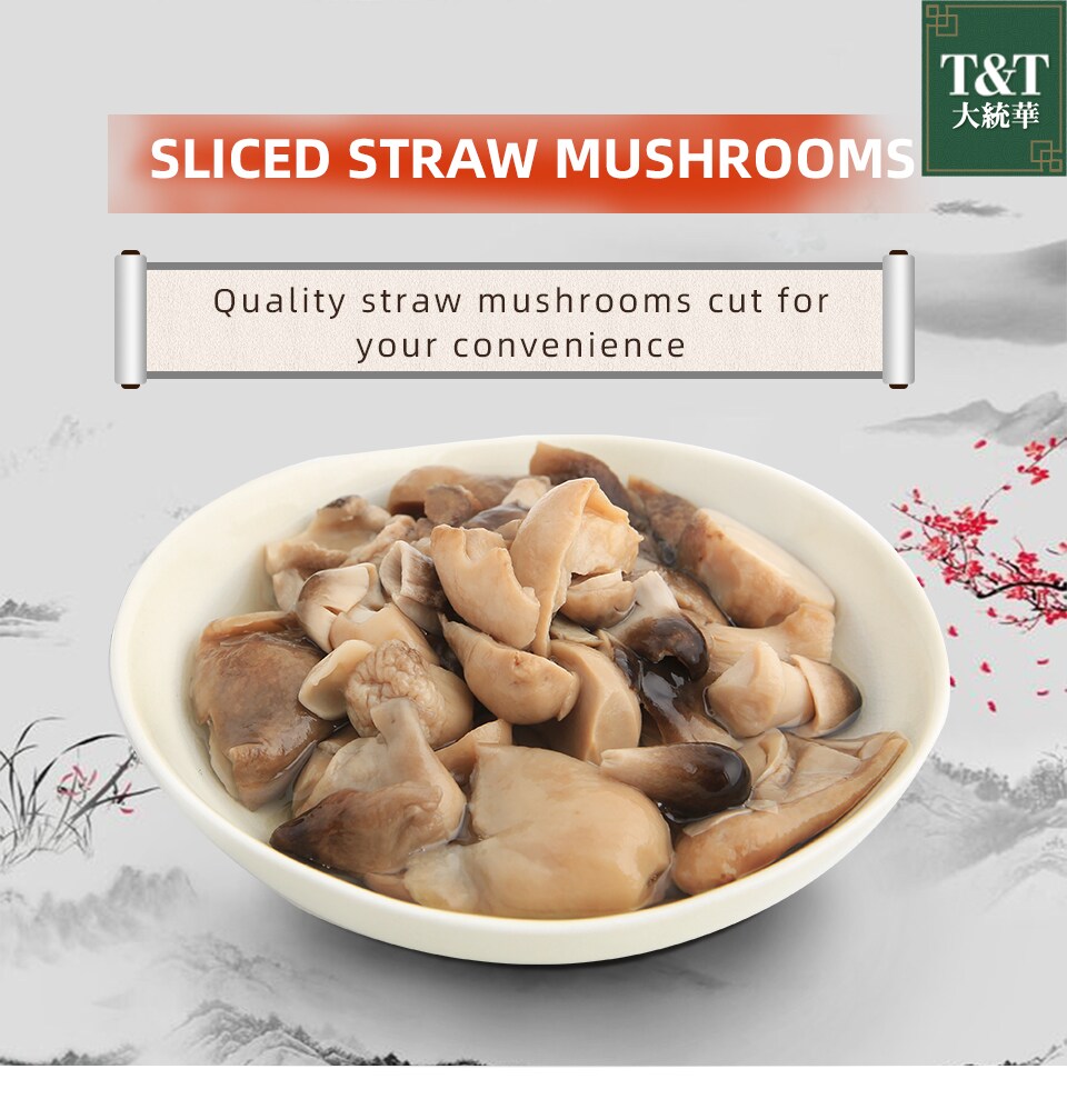 T&T Sliced Straw Mushrooms (398ml) | T&T Supermarket