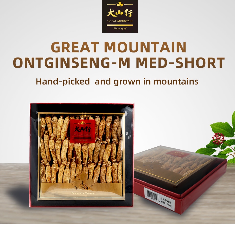 Great Mountain Ontginseng-M Med-Short 200g ｜ 大统华超级市场