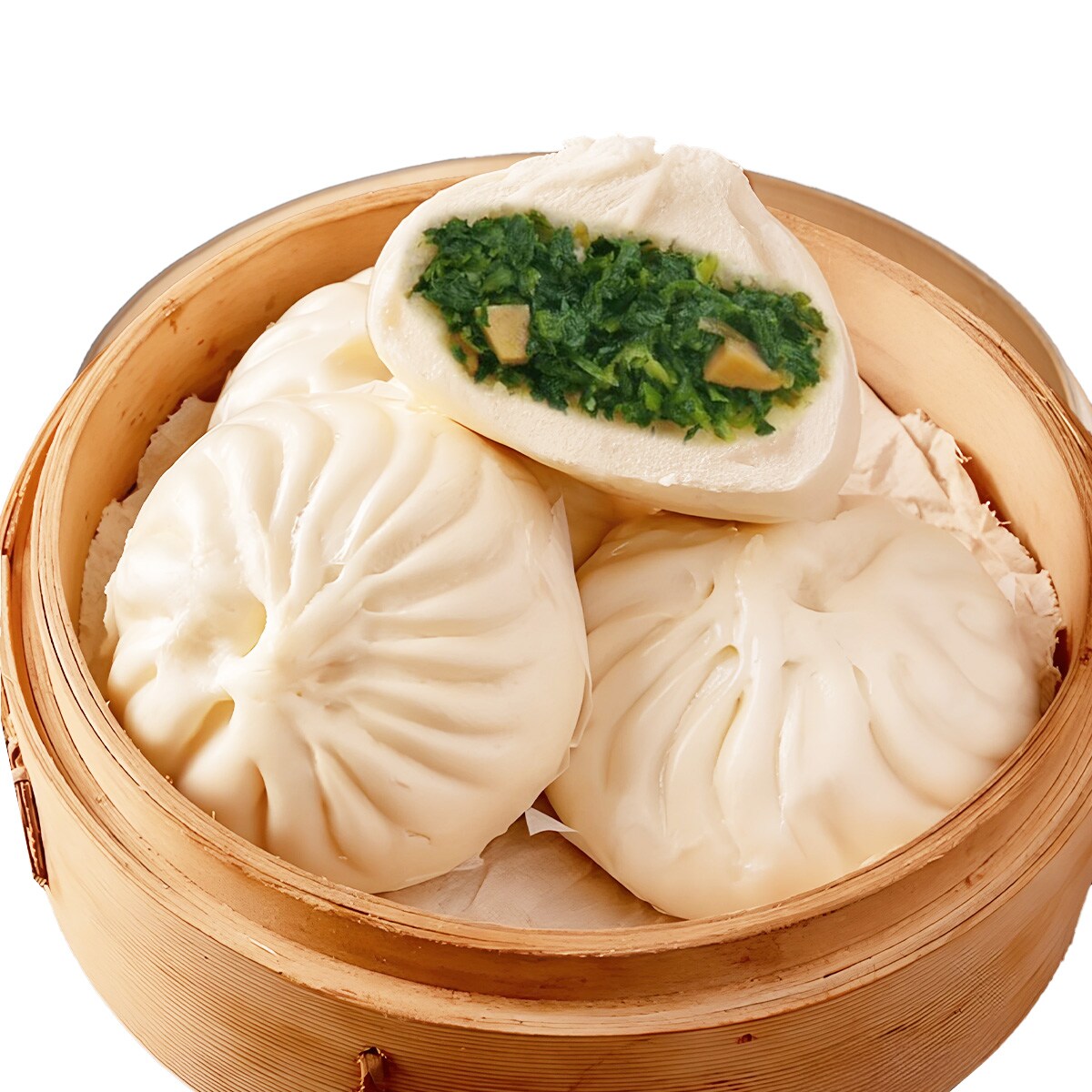 T&T Kitchen Mustard Green Steamed Bun-New (Cold, 4pcs) | T&T