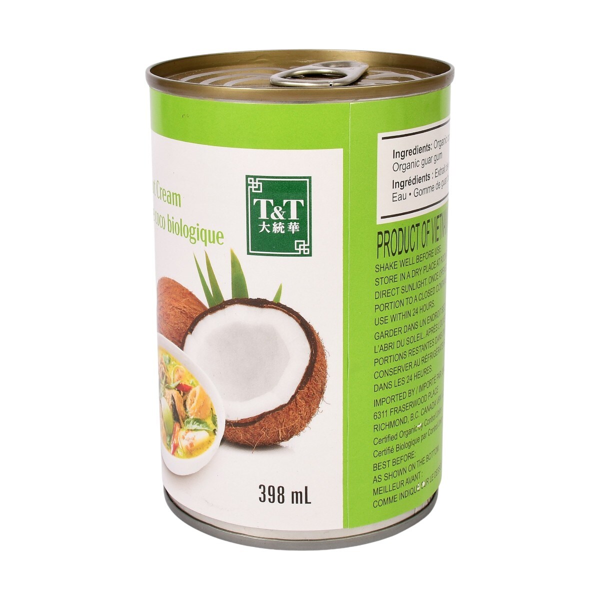 T&T Organic Coconut Cream (398mL) ｜ 大统华超级市场