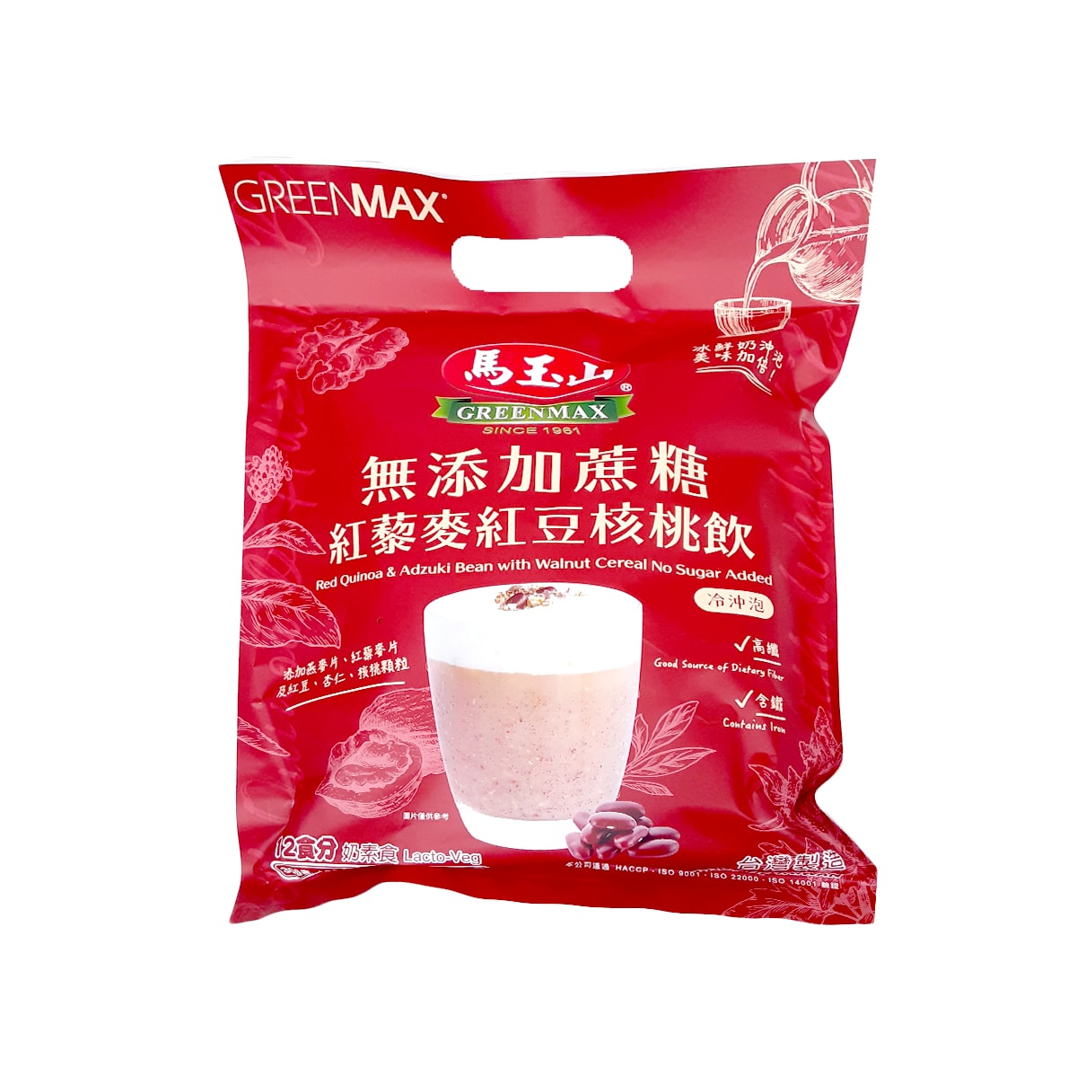 Greenmax Quinoa & Adzuki Bean Walnut Cereal (30gx12) ｜ T&T