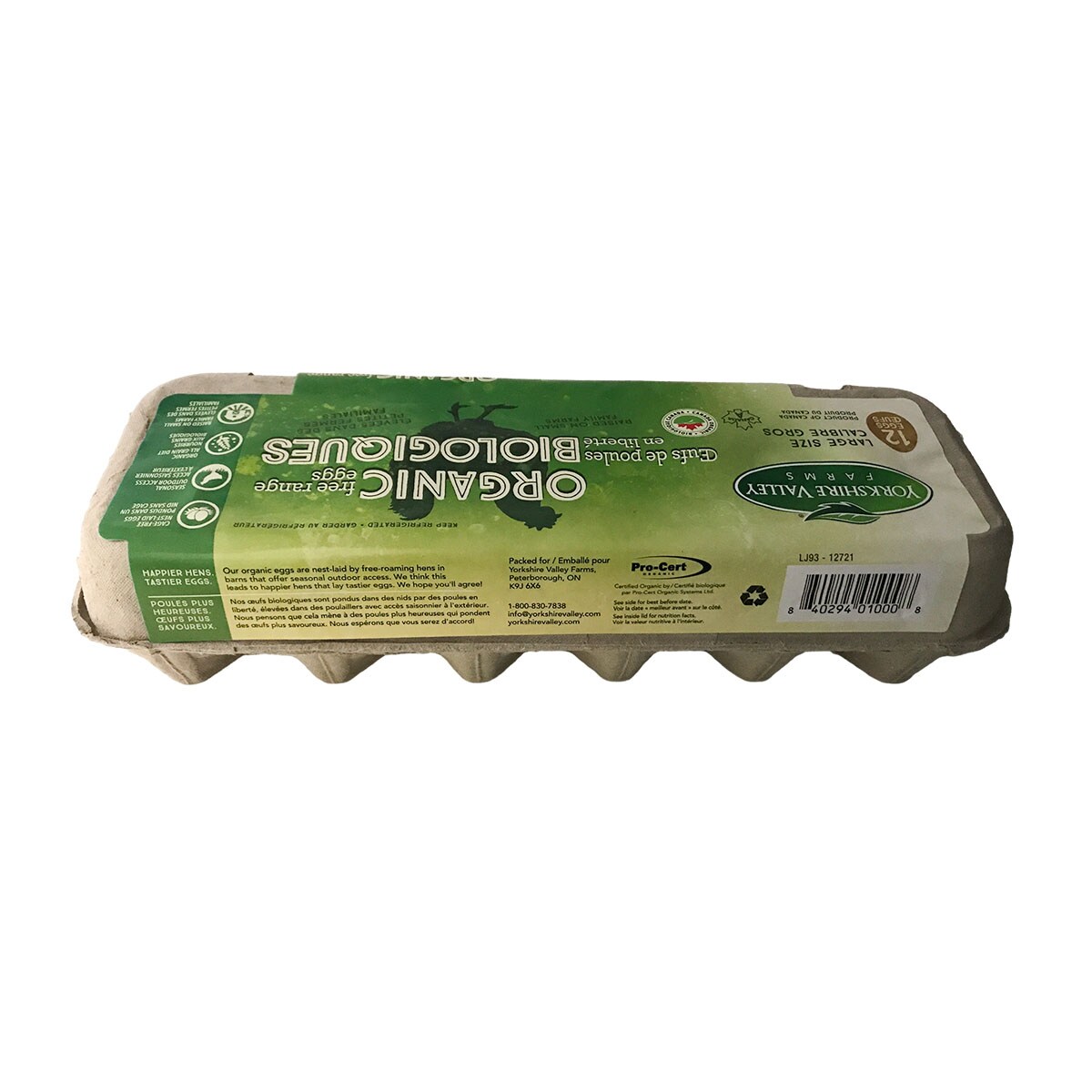 Yorkshire Valley Farms Free Range Organic Large Eggs (12pcs) | 大 Yorkshire Valley Farms Free Range Organic Large Eggs (12pcs) | 大
