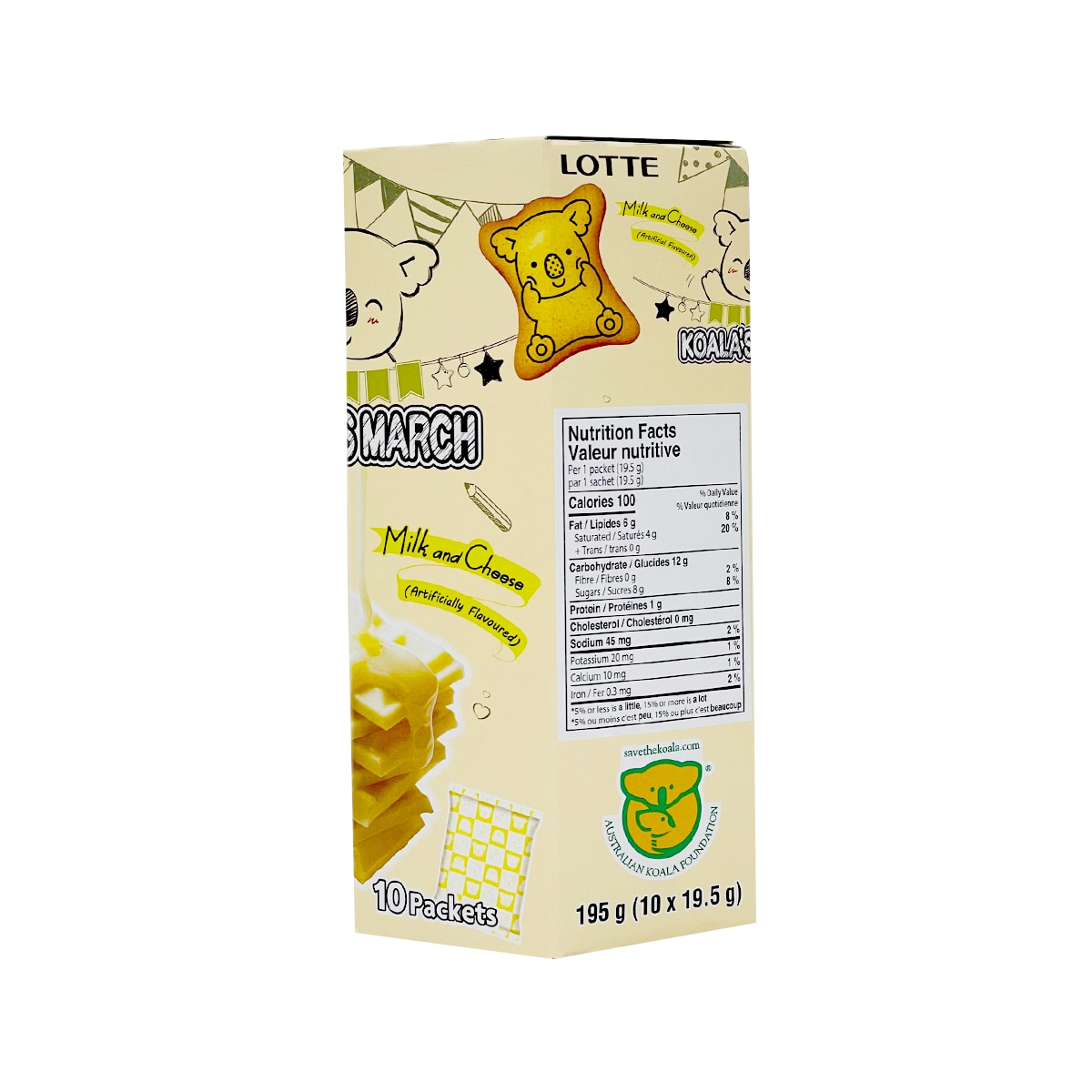Lotte Milk & Cheese Koala's March Bulk Pack (19.5gx10) ｜ 大