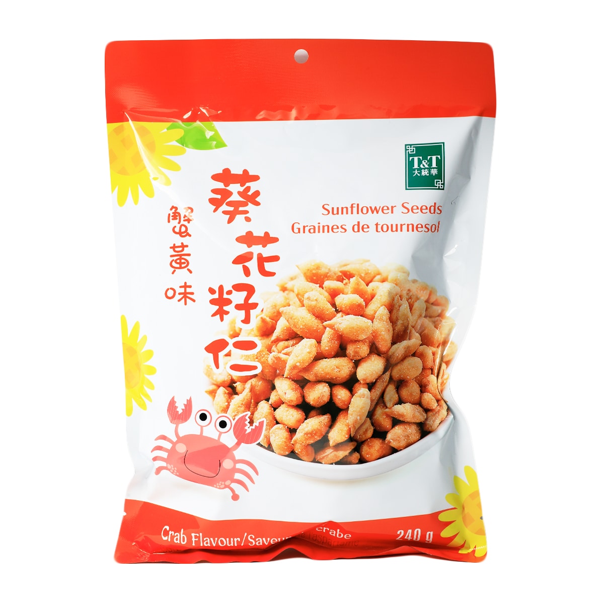 lele【卸】第８弾 宇宙20＋10mlラビベロ100旅人10他3種5ml T&T Crab Flavour Sunflower Seeds (240g) ｜ 大统华超级市场