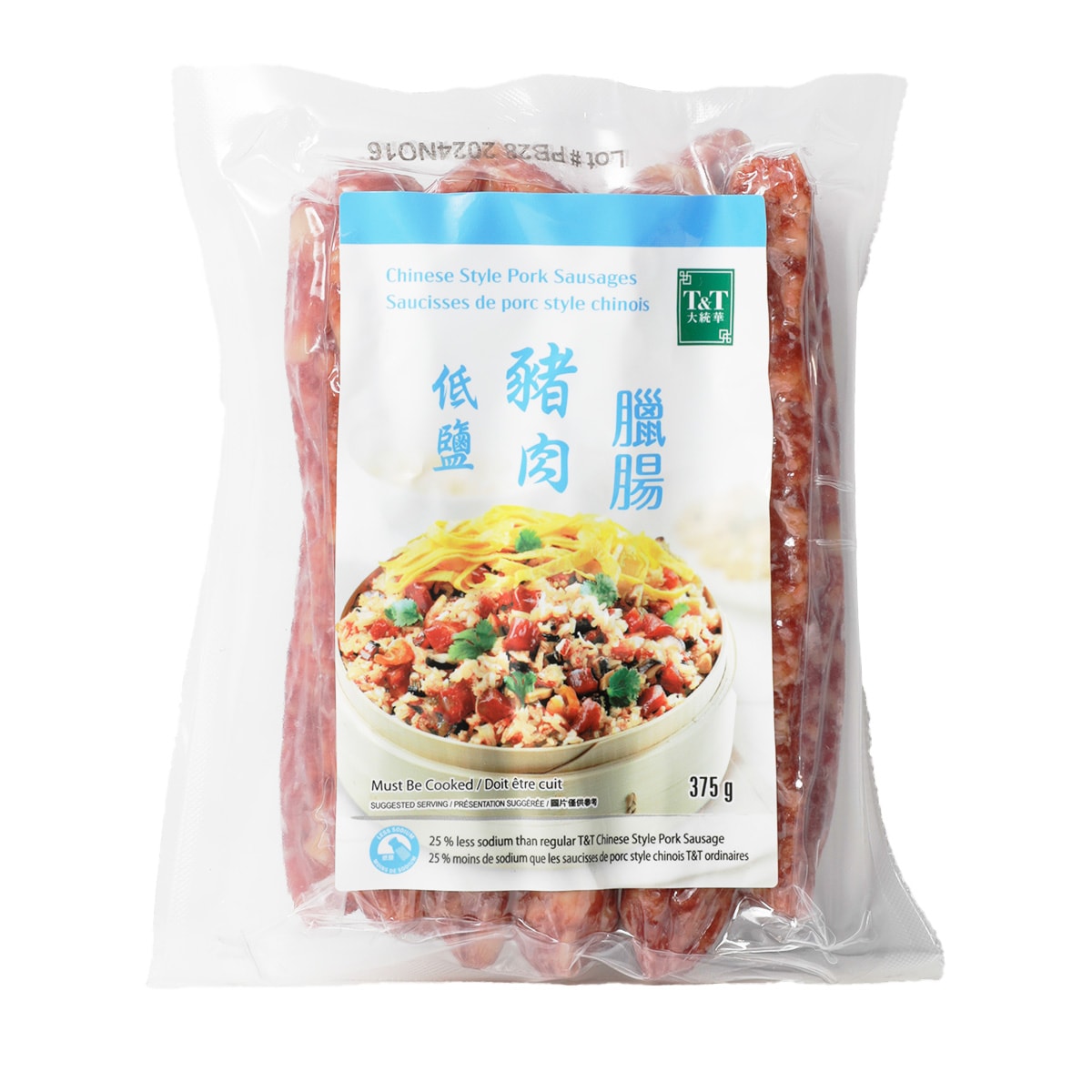 T&T Chinese-Style Pork Sausages - Less Sodium (375g) | T&T Supermarket
