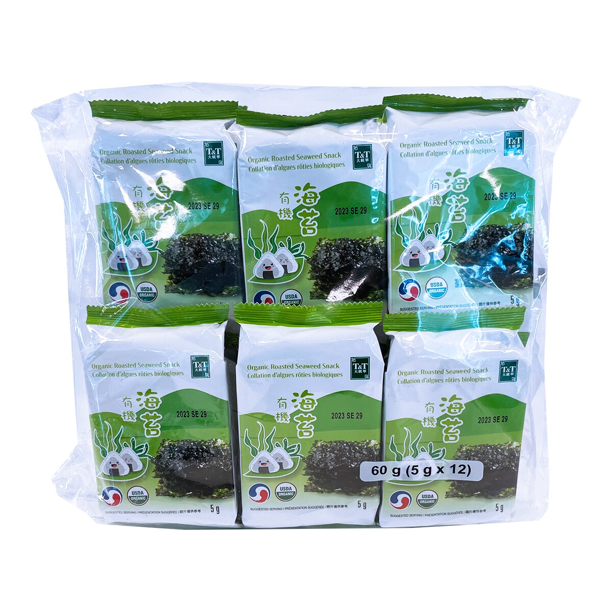T&T Organic Roasted Seaweed Snack (5gx12) | T&T Supermarket