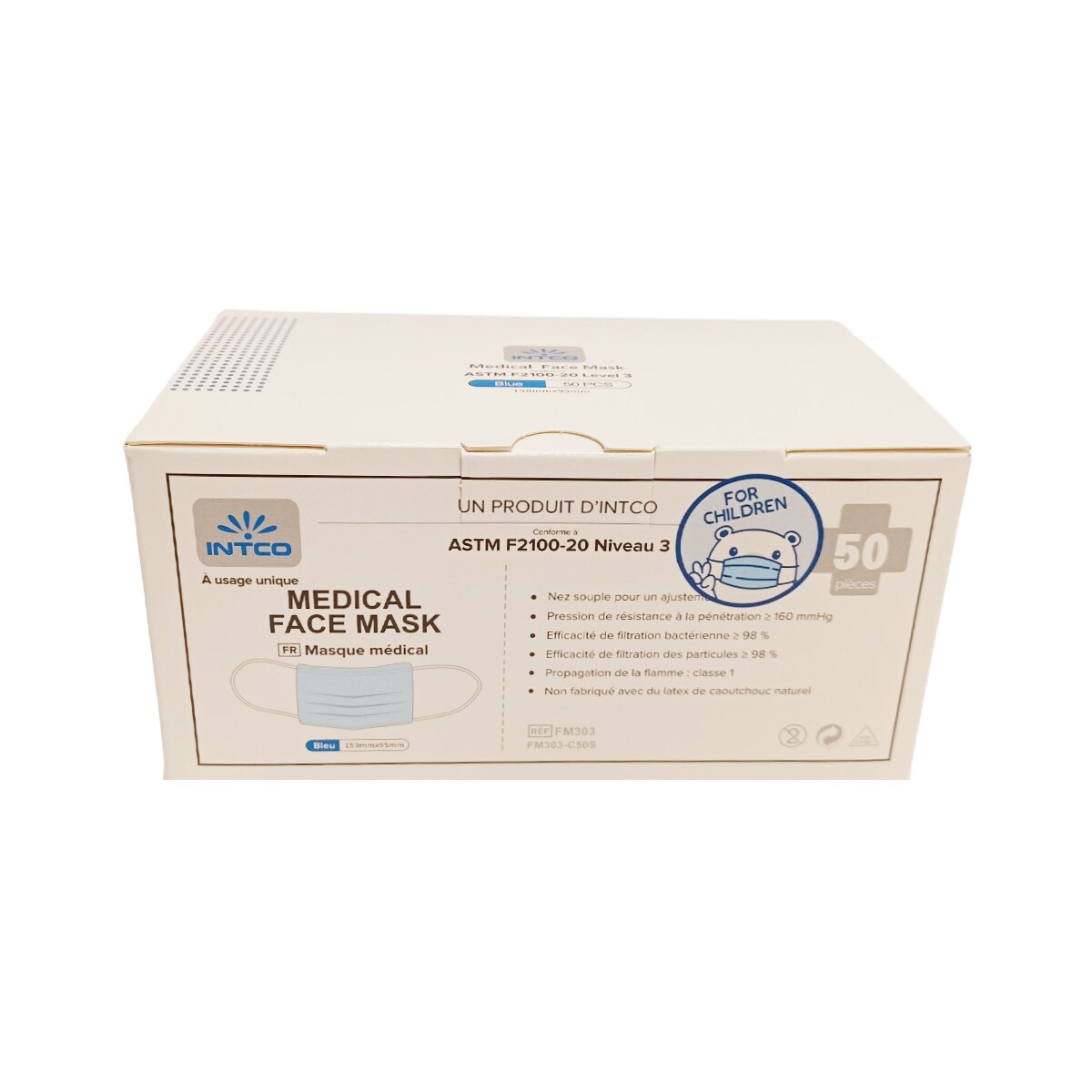 【新品】EVERYDAY FACE MASK 3箱 Intco Children ASTM Level 3 Medical Face Mask (50pcs) ｜ 大
