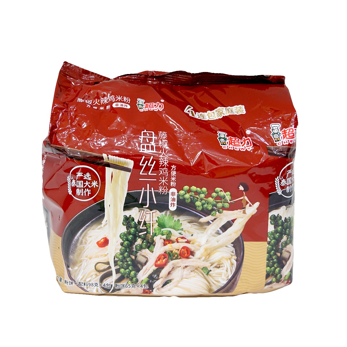 超力盘丝藤椒鸡米粉(98gx4) ｜ 大统华超级市场