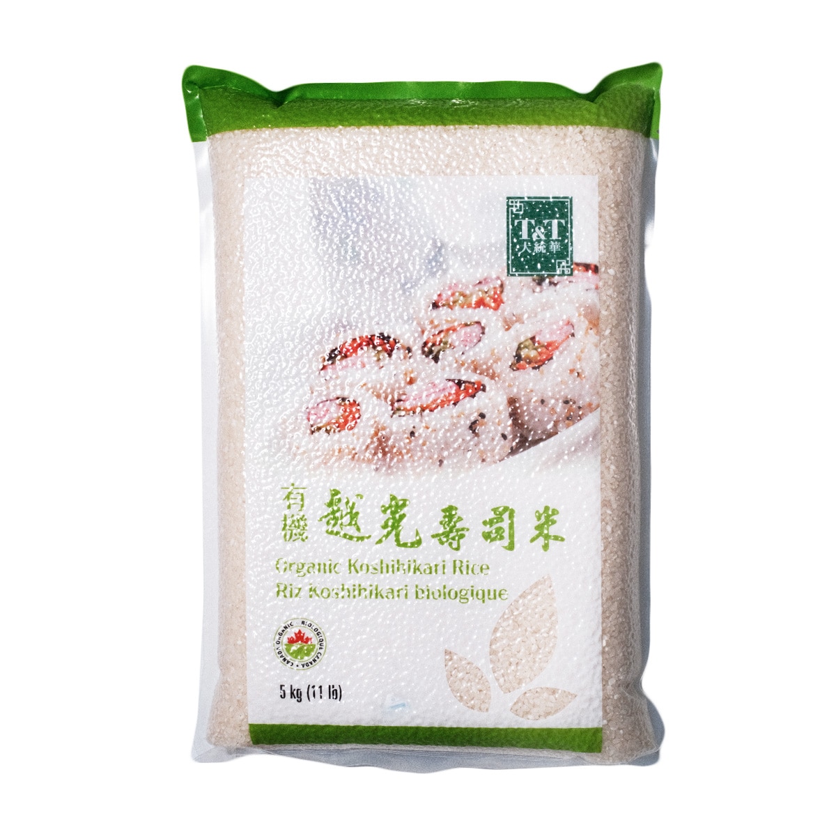 T&T Organic Koshihikari Sushi Rice (5kg / 11lb) ｜ 大統華