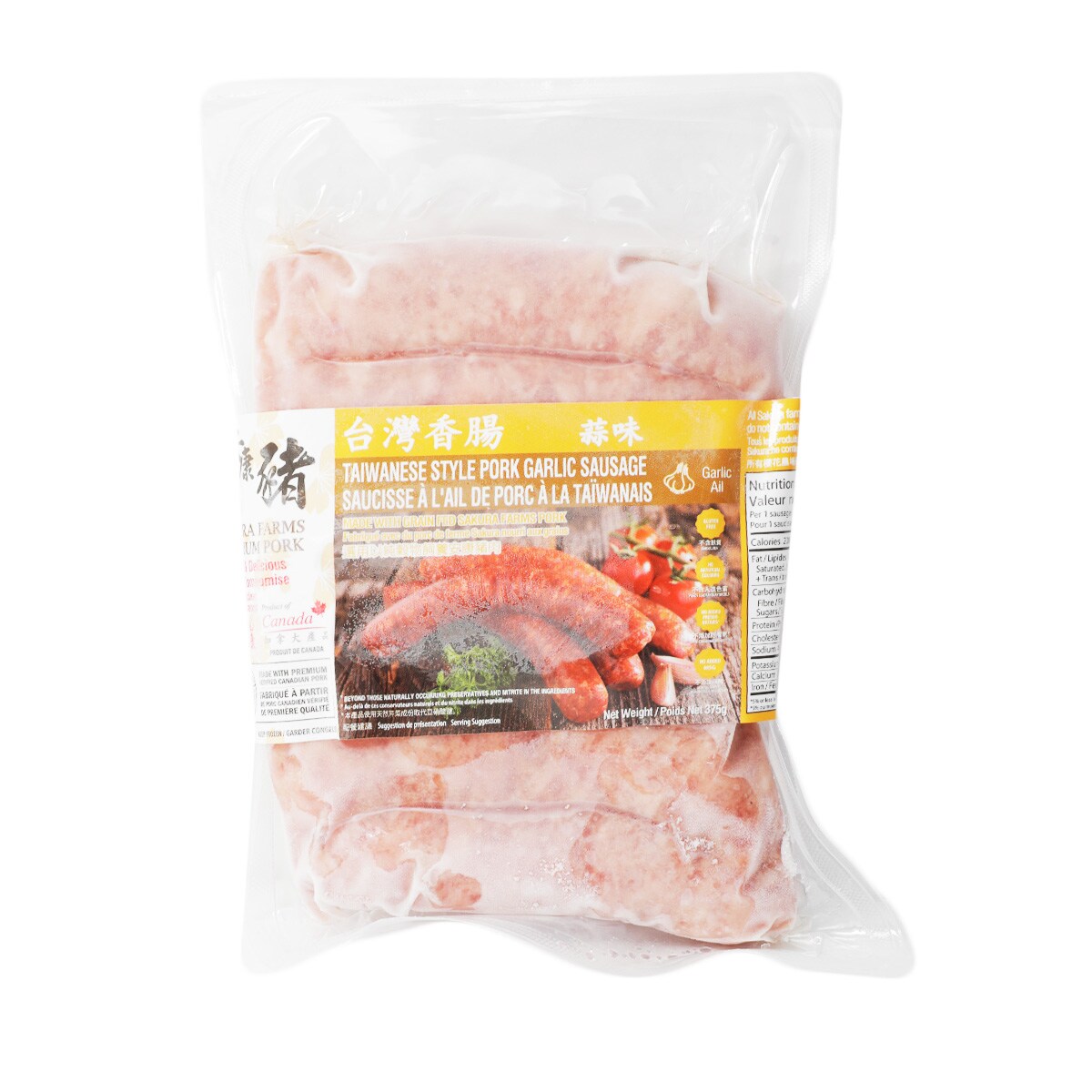 Sakura Farms Taiwanese Style Pork Garlic Sausage (375g) ｜ 大統華