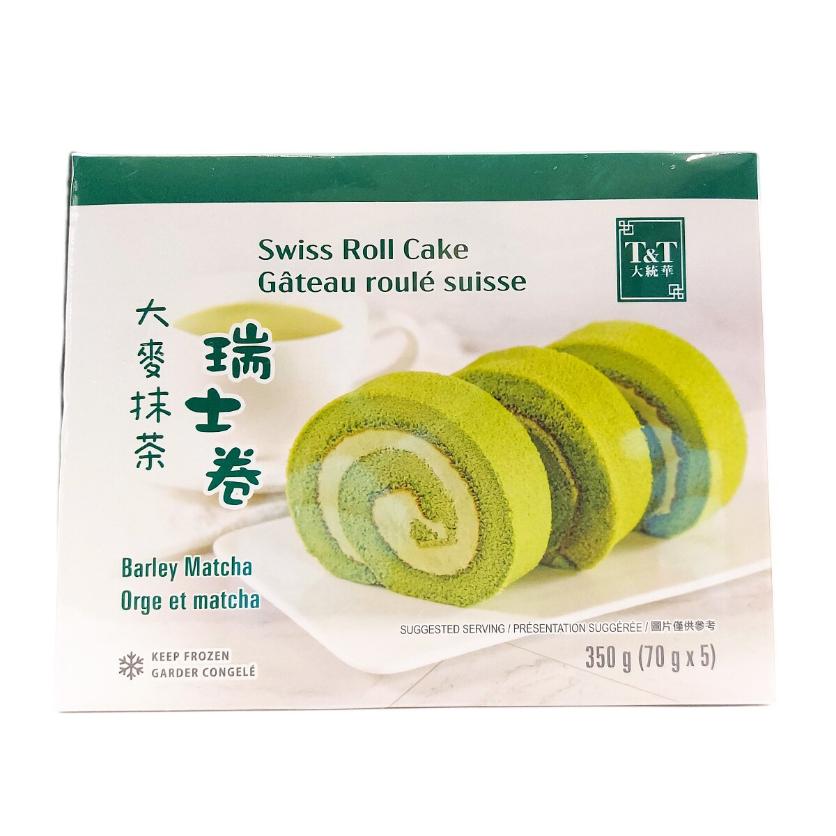 T&T Barley Matcha Swiss Roll Cake (5x70g) ｜ 大統華超級市場