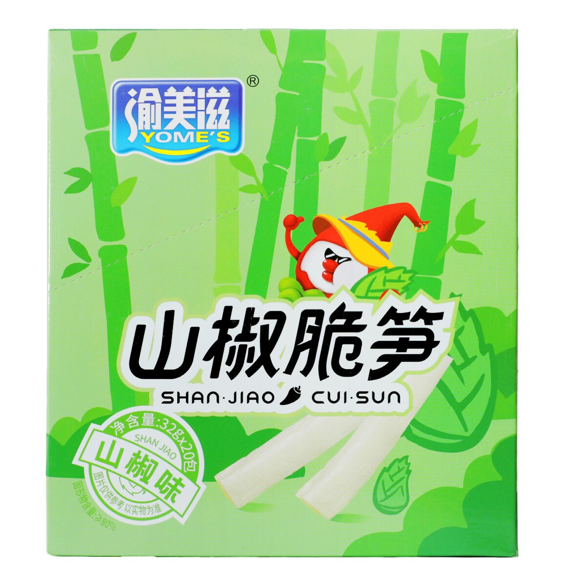 Yome's Green Sichuan Pepper Bamboo Snack (32gx20) ｜ 大統華