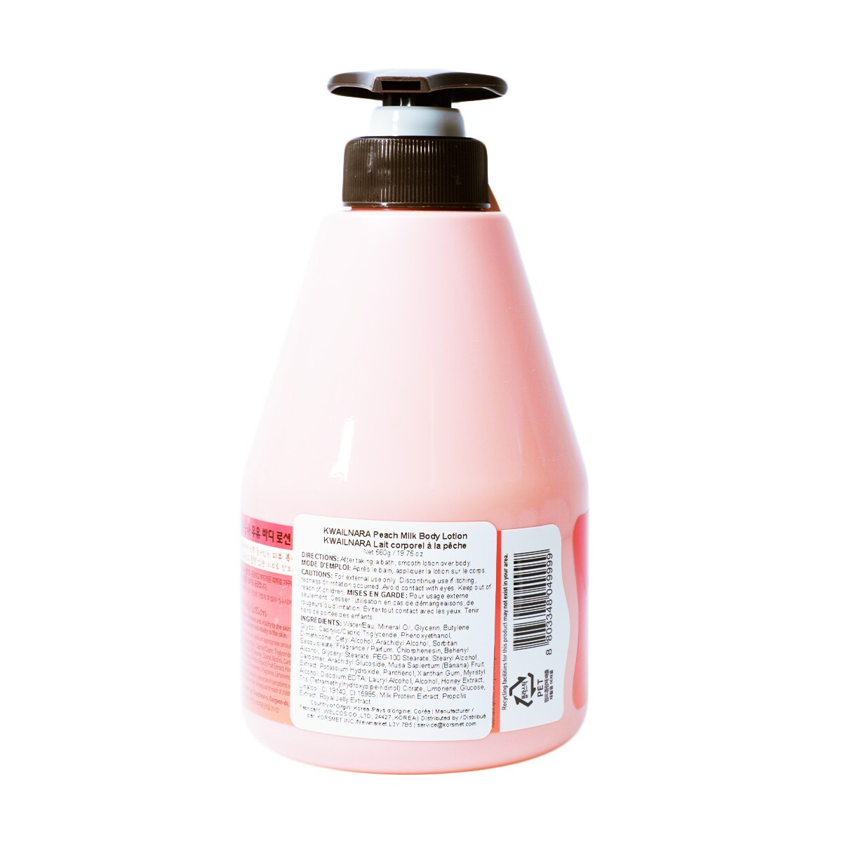 Welcos Kwailnara Peach Milk Body Lotion (560g) ｜ T&T