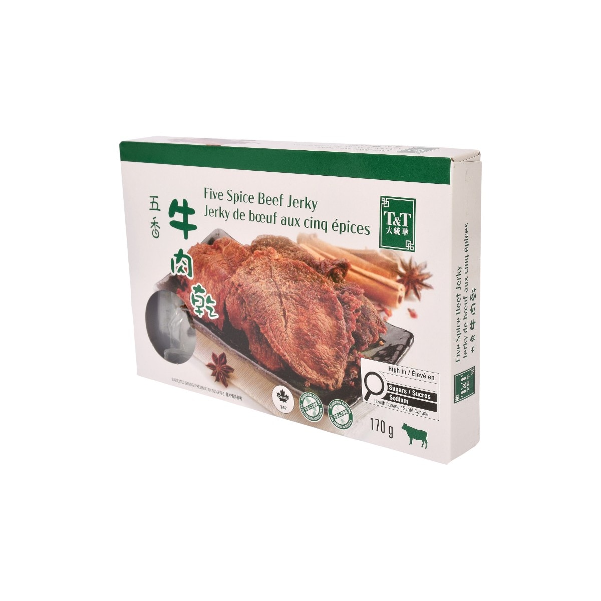 猪野出品　5枚 T&T Five Spice Beef Jerky (170g) | T&T Supermarket
