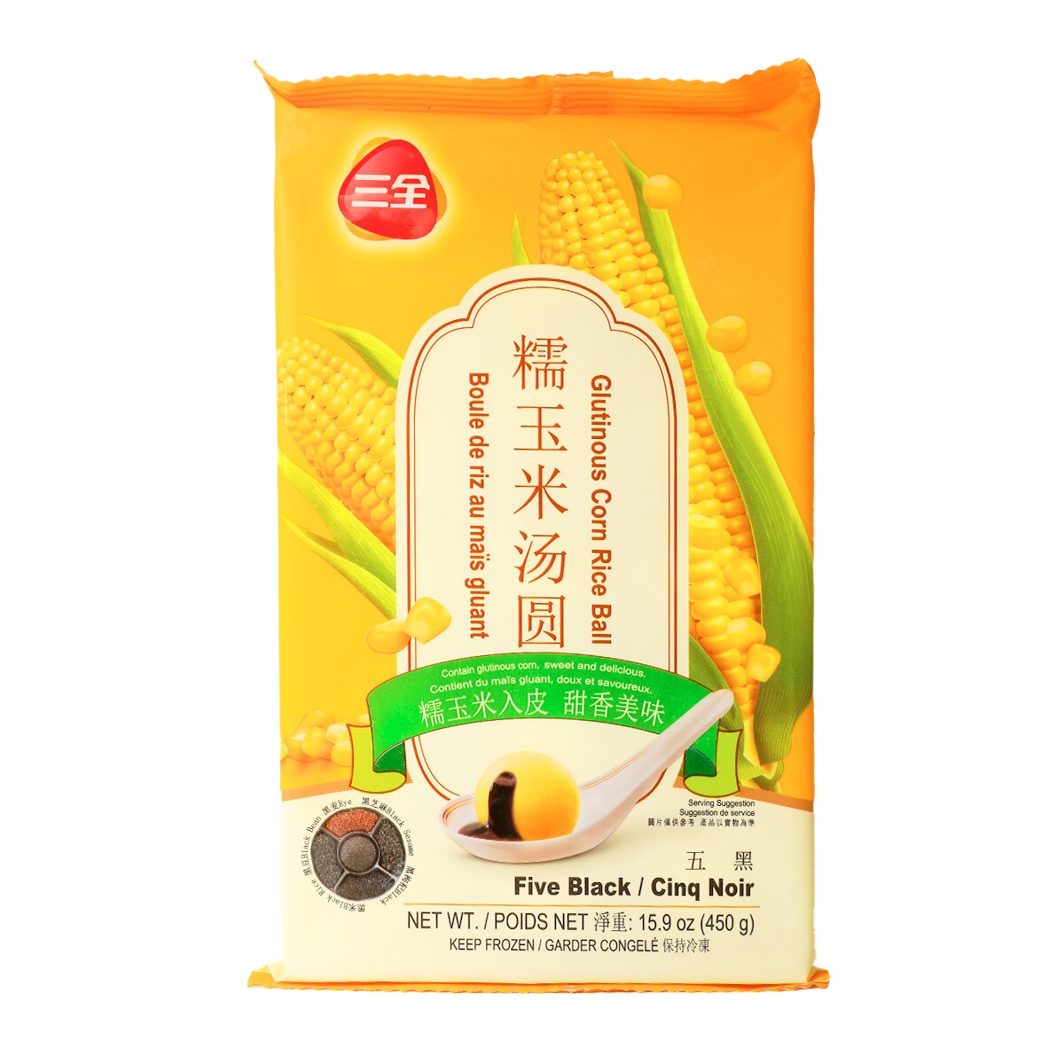 San Quan Glutinous Corn Rice Ball - Five Black (450g) ｜ 大