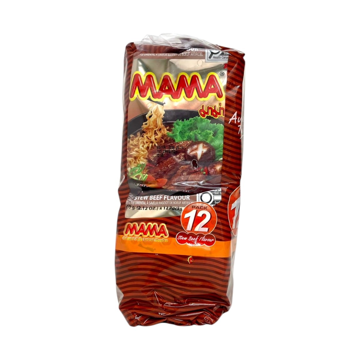 Mama Stew Beef Flavoured Oriental Style Instant Noodles (12x60g
