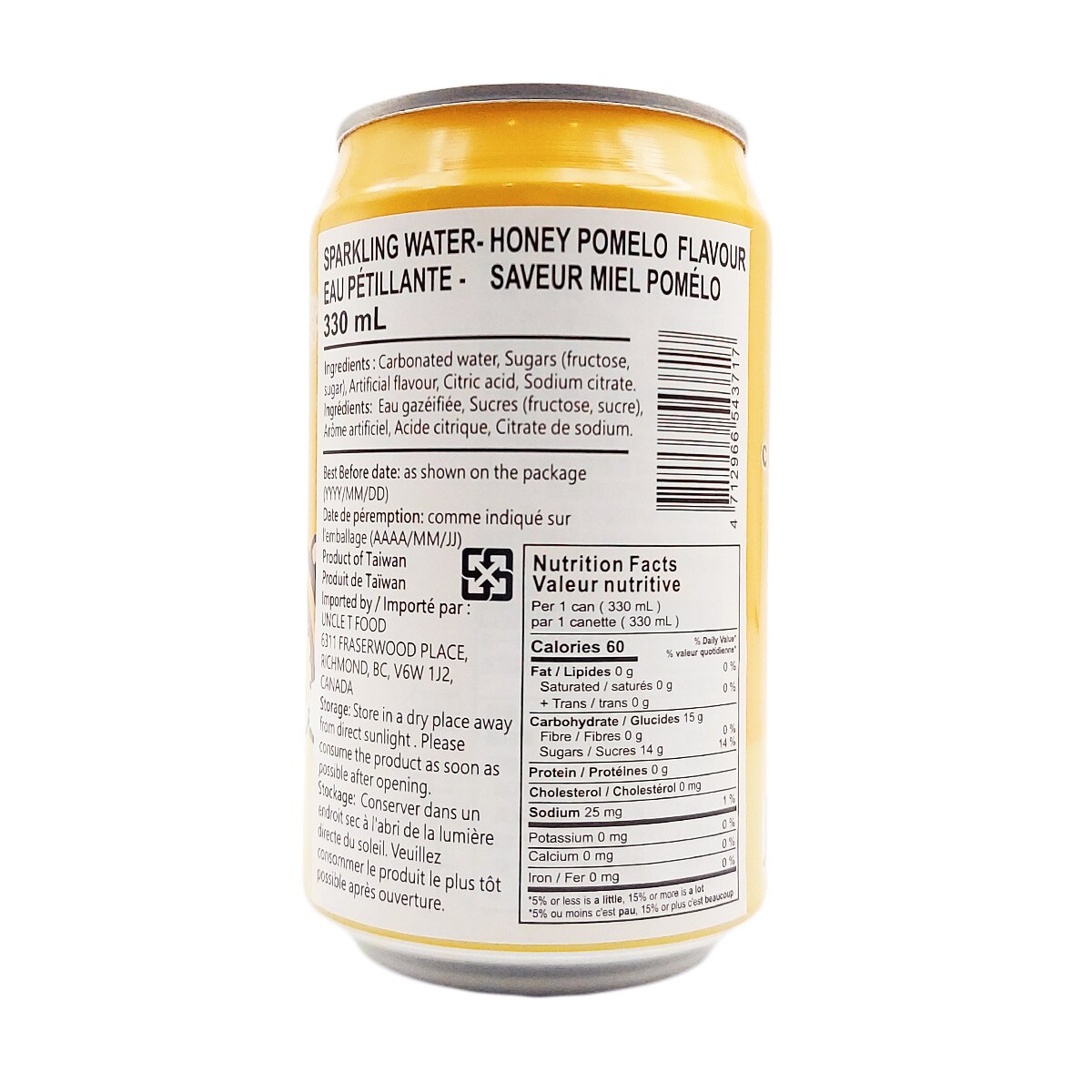 Chiikawa Honey Pomelo Sparkling Water (330mL) ｜ 大统华超级市场