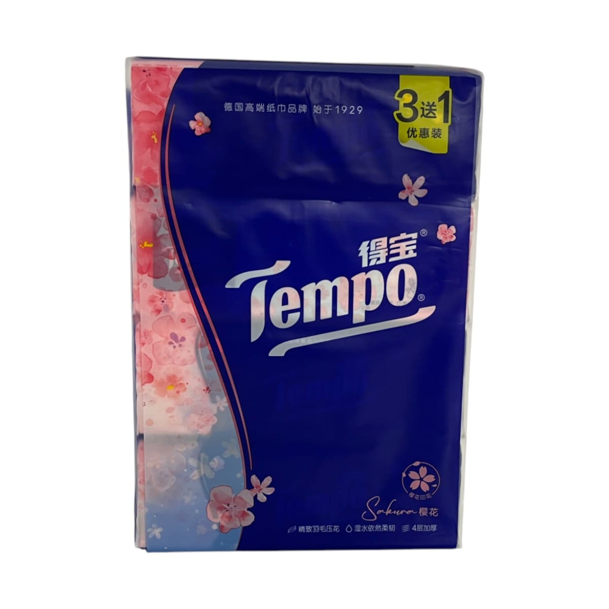 得宝抽取面巾纸樱花印(4x90抽) ｜ 大统华超级市场