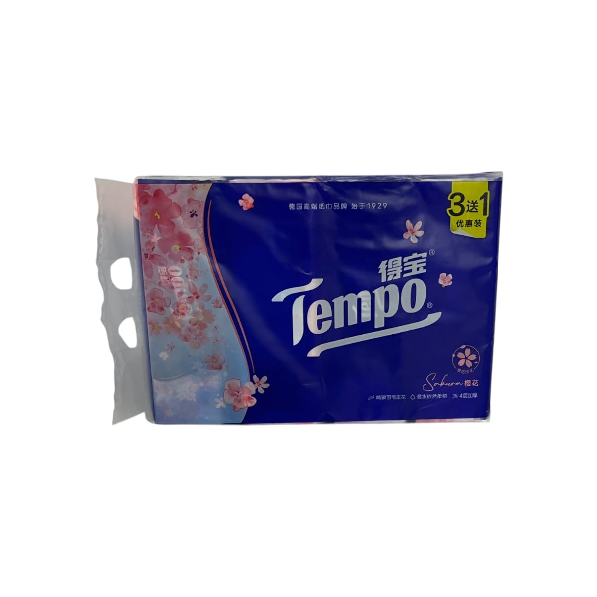得宝抽取面巾纸樱花印(4x90抽) ｜ 大统华超级市场