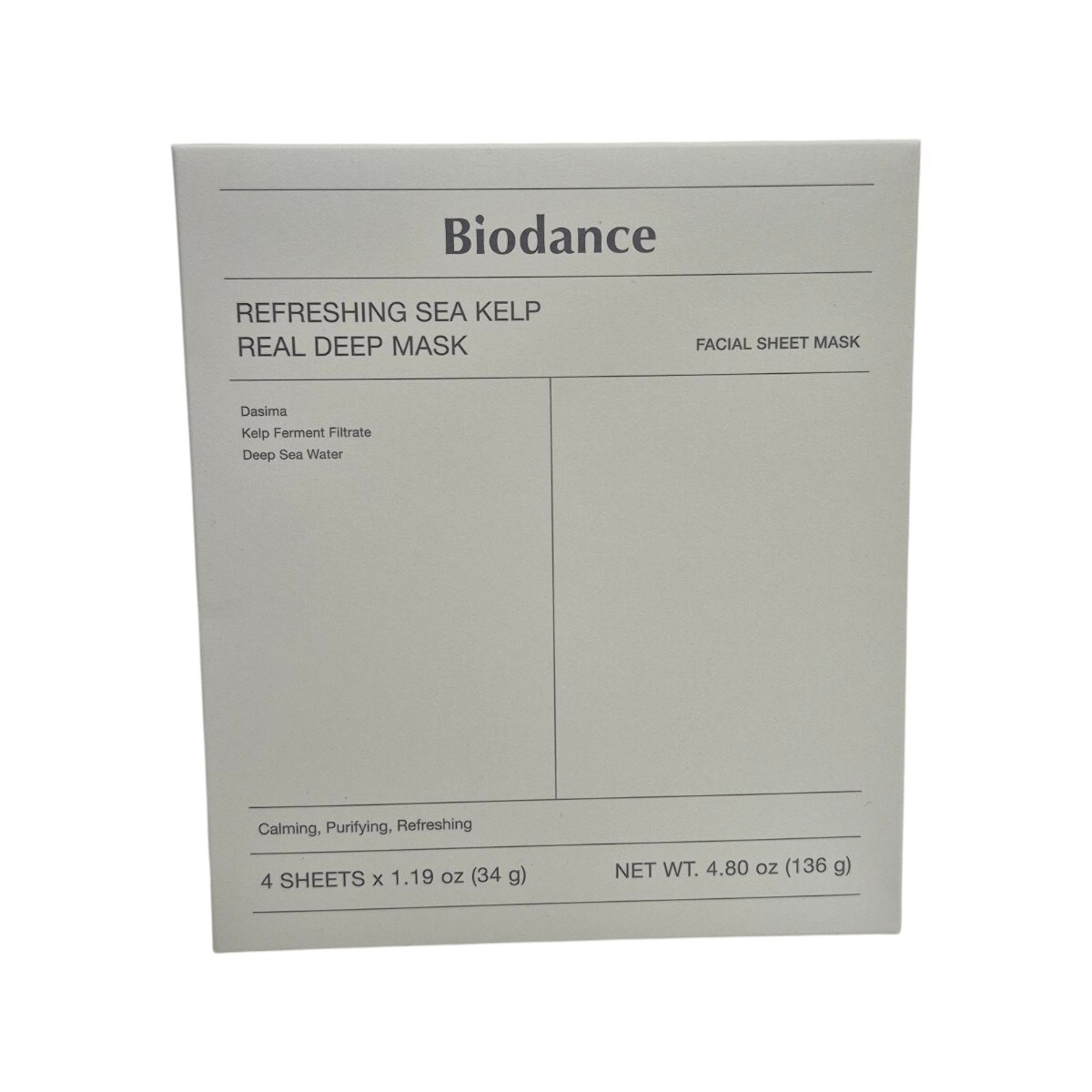 Biodance Refreshing Sea Kelp Mask (4pcs) ｜ 大统华超级市场