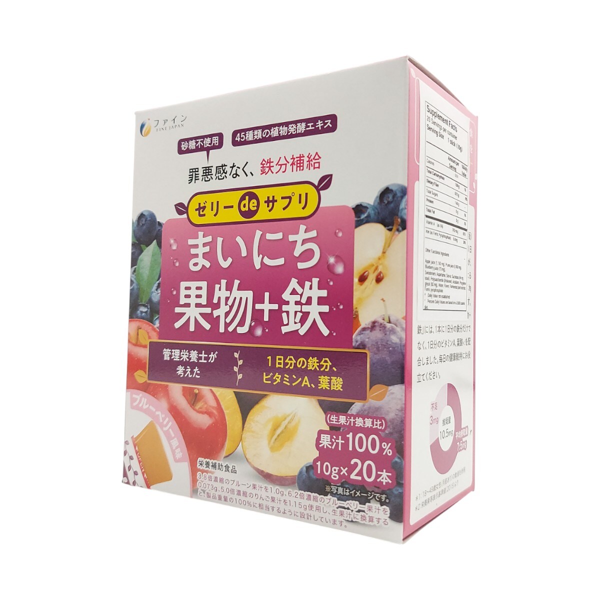 Fine Japan水果補鐵果凍(20x10g) ｜ 大統華超級市場