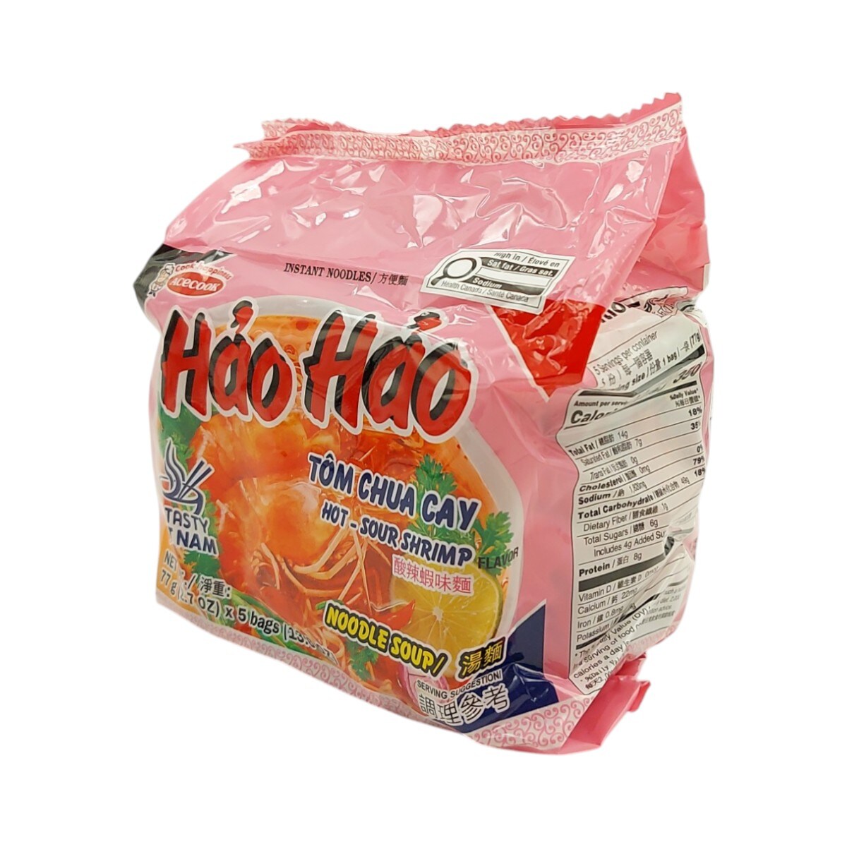 Hao Hao Chilli and Lime Shrimp Instant Noodles (5x77g) ｜ 大统华
