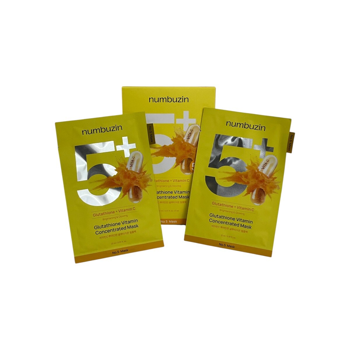 numbuzin5番 12個‼️まとめ売り Numbuzin No.5+ Glutathione Vitamin C Brightening Mask (5pcs) ｜ 大