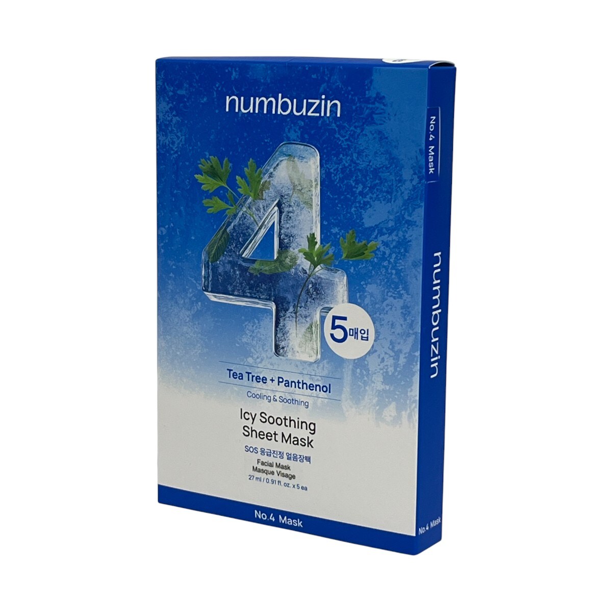 Numbuzin No.4 Icy Soothing Sheet Mask (5pcs) ｜ 大統華超級市場
