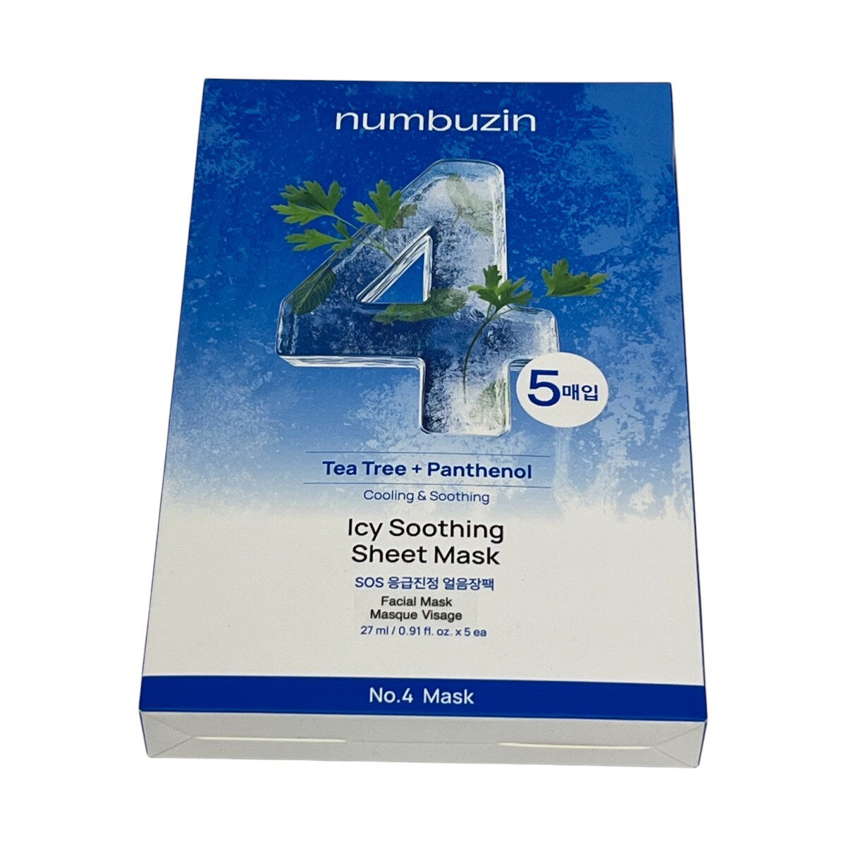 Numbuzin No.4 Icy Soothing Sheet Mask (5pcs) ｜ 大統華超級市場