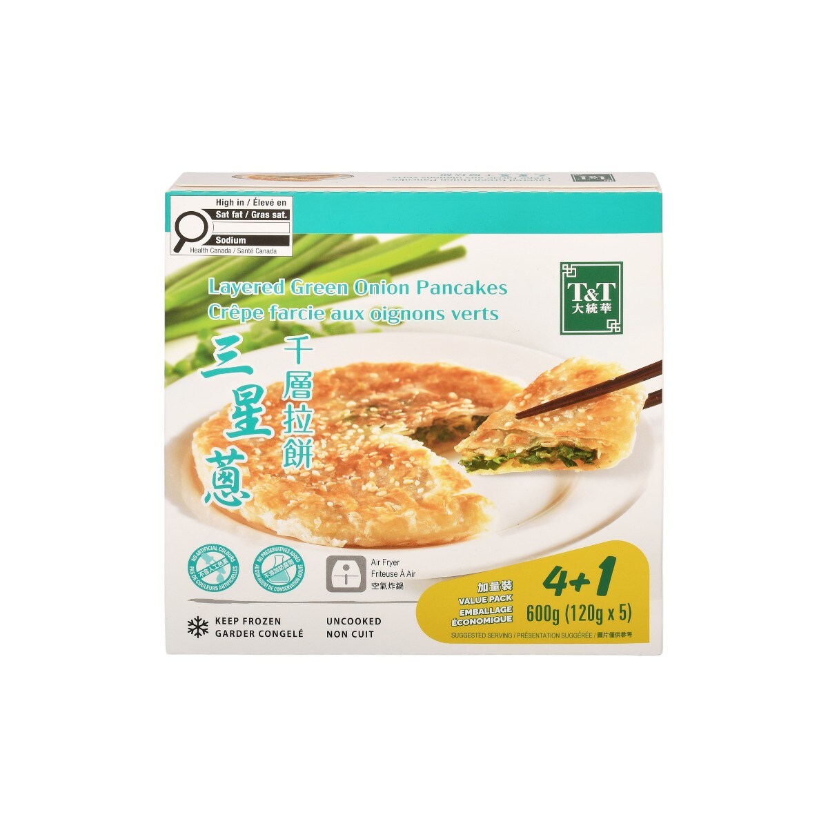 大统华三星葱千层拉饼加量装(5x120g) ｜ T&T Supermarché