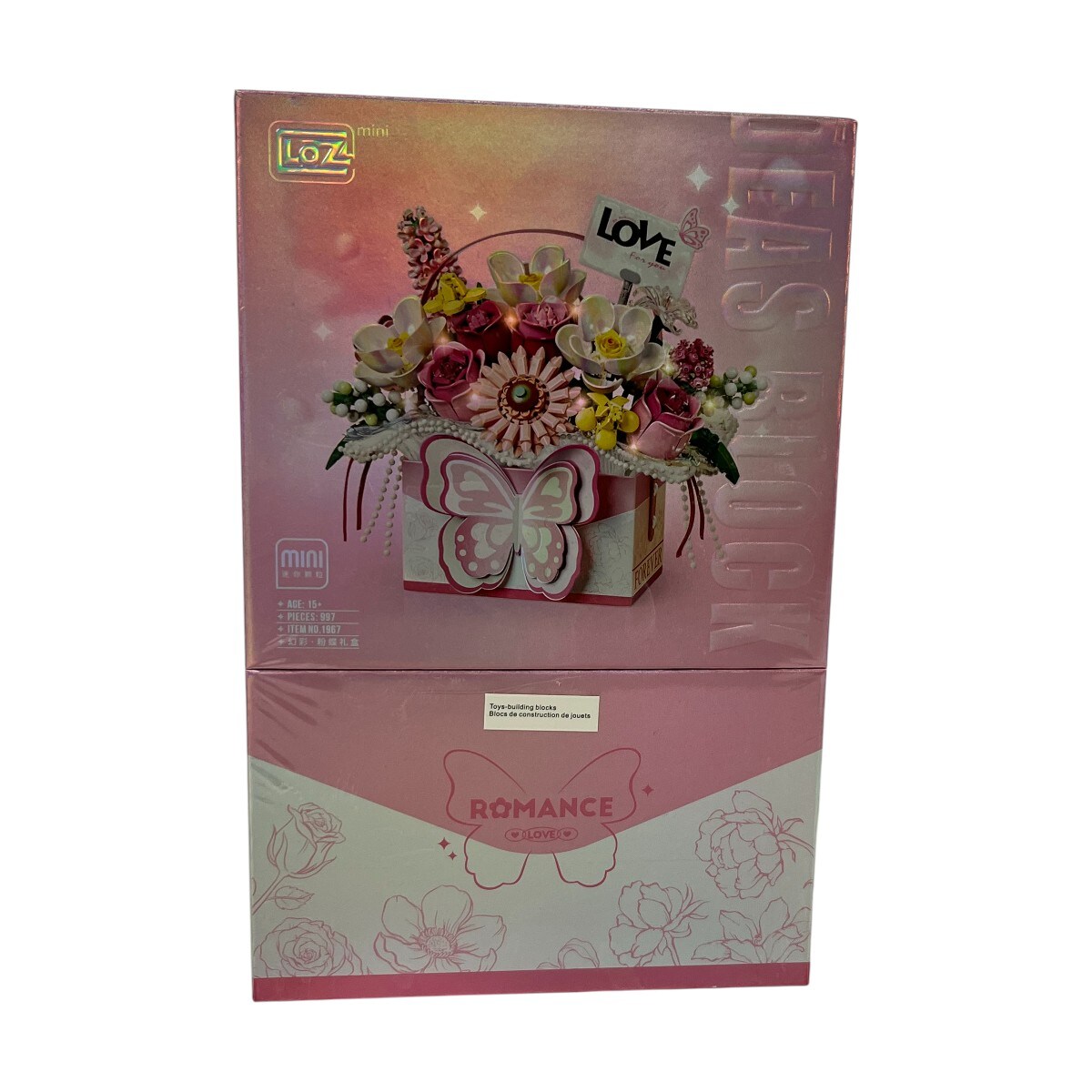 フローラ贈り物BOX29枚セット Loz Rose Pink Butterfly Gift Box Blocks (each) ｜ 大統華超級市場