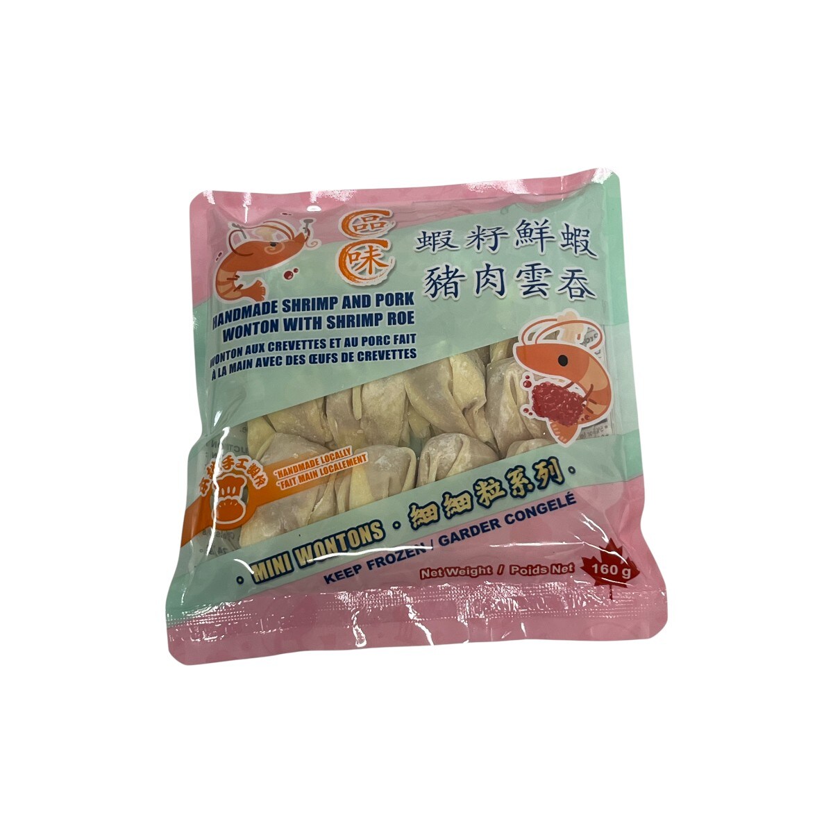 3A Food Handmade Shrimp and Pork Wonton with Shrimp Roe (160g