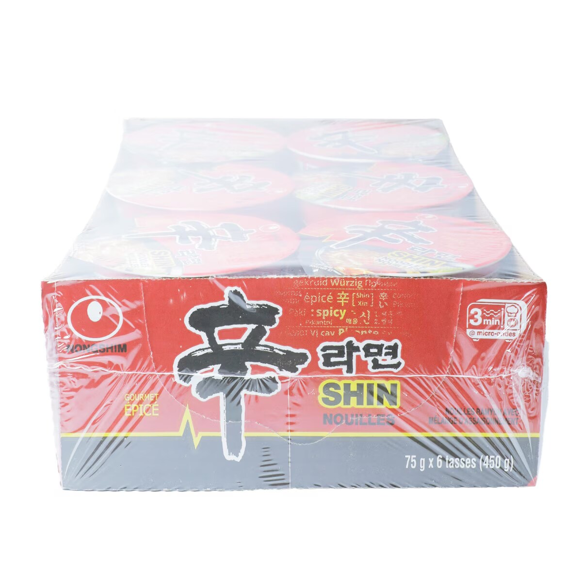 Nongshim Shin Spicy Cup Noodles (75gx6) ｜ 大统华超级市场