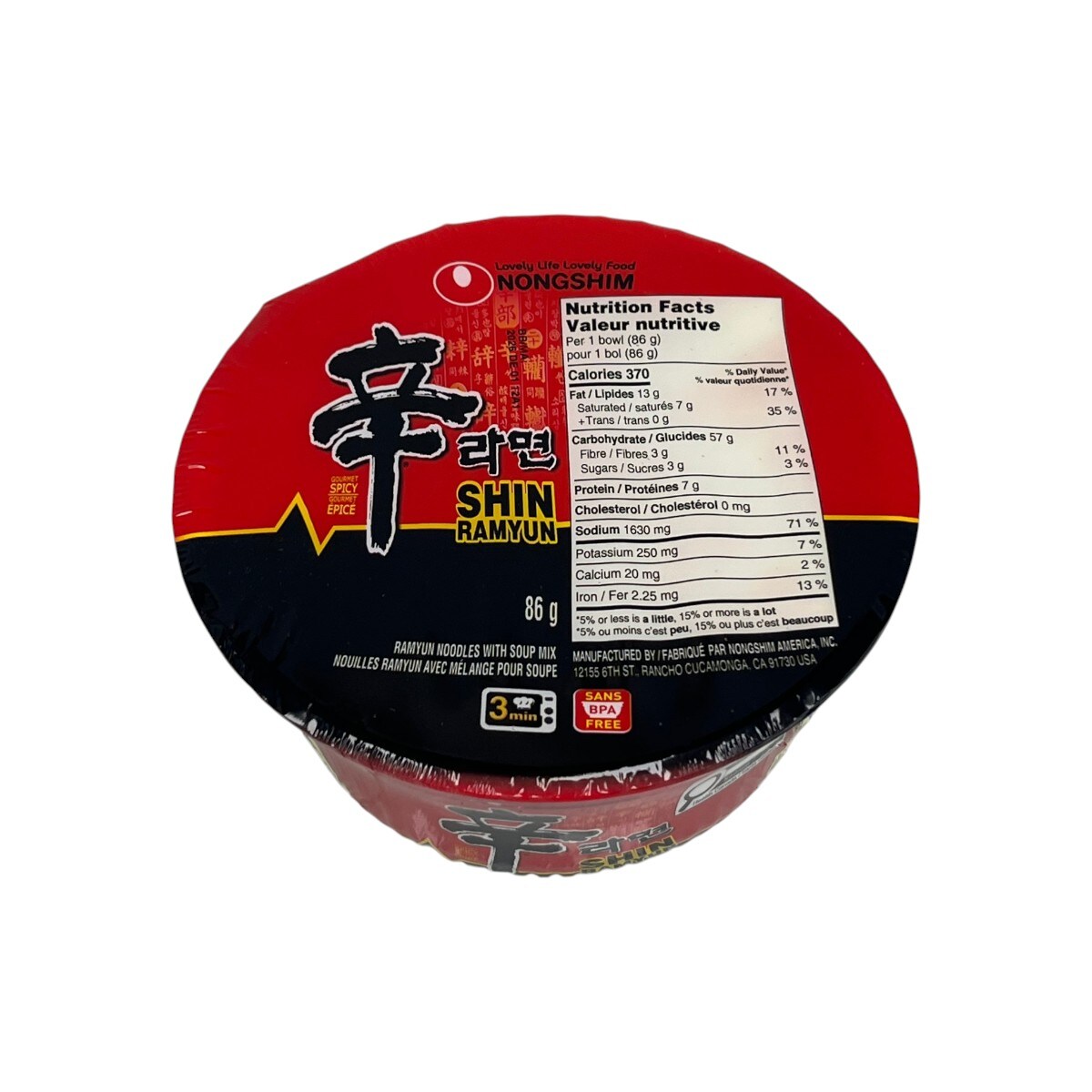 农心辛拉面碗面(86g) ｜ 大统华超级市场