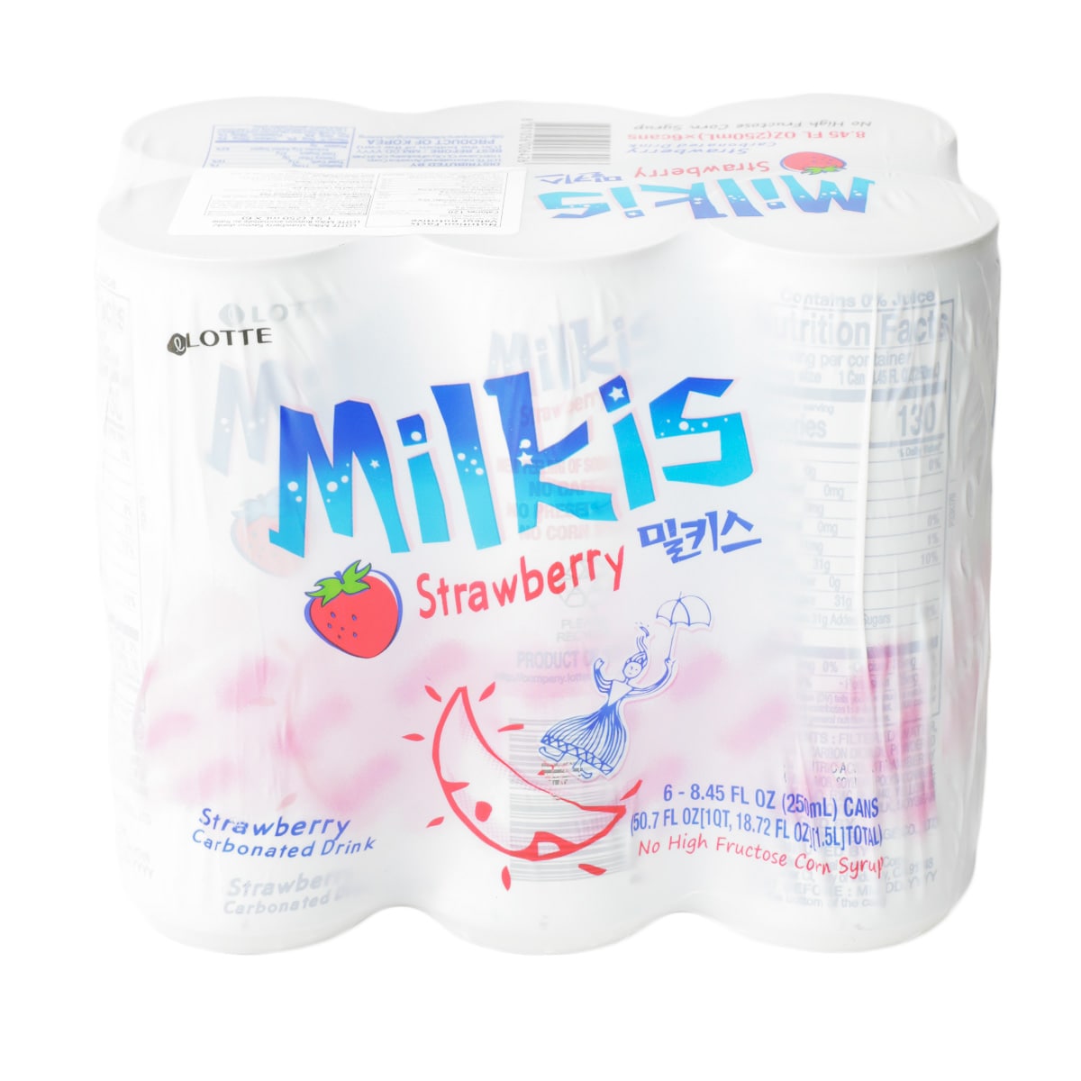Lotte Strawberry Milkis (250mlx6) ｜ 大統華超級市場