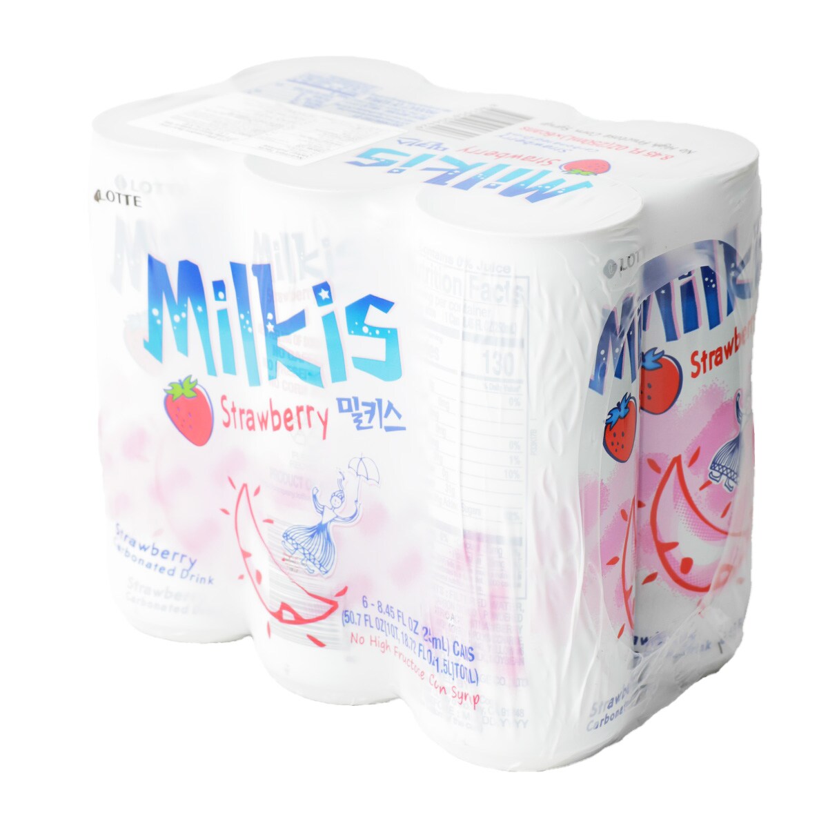 Lotte Strawberry Milkis (250mlx6) ｜ 大統華超級市場
