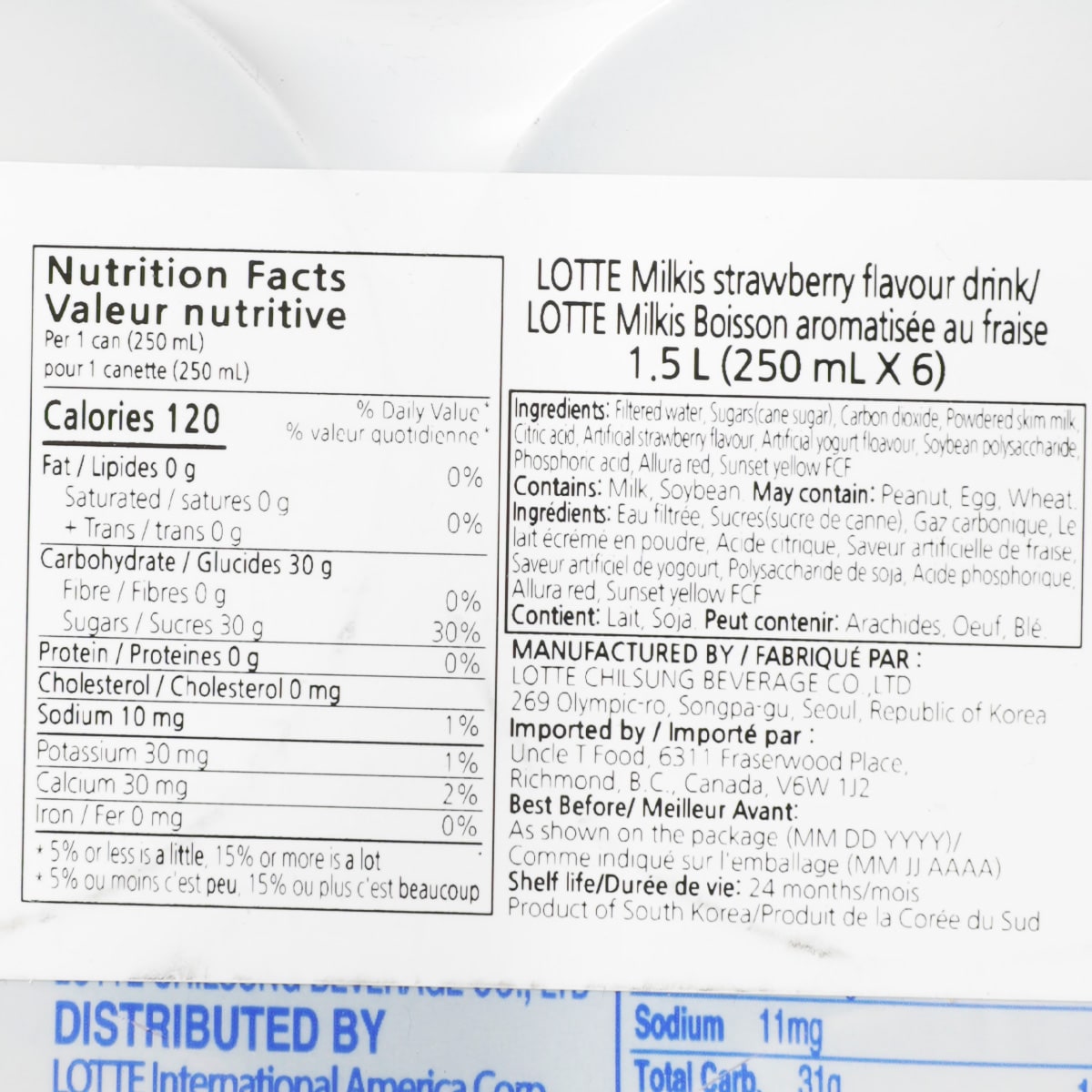 milk⭐️出品 Lotte Strawberry Milkis (250mlx6) ｜ 大統華超級市場