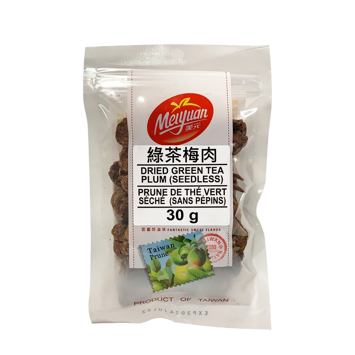 Meiyuan Green Tea Dried Seedless Prune (30g) ｜ T&T Supermarché