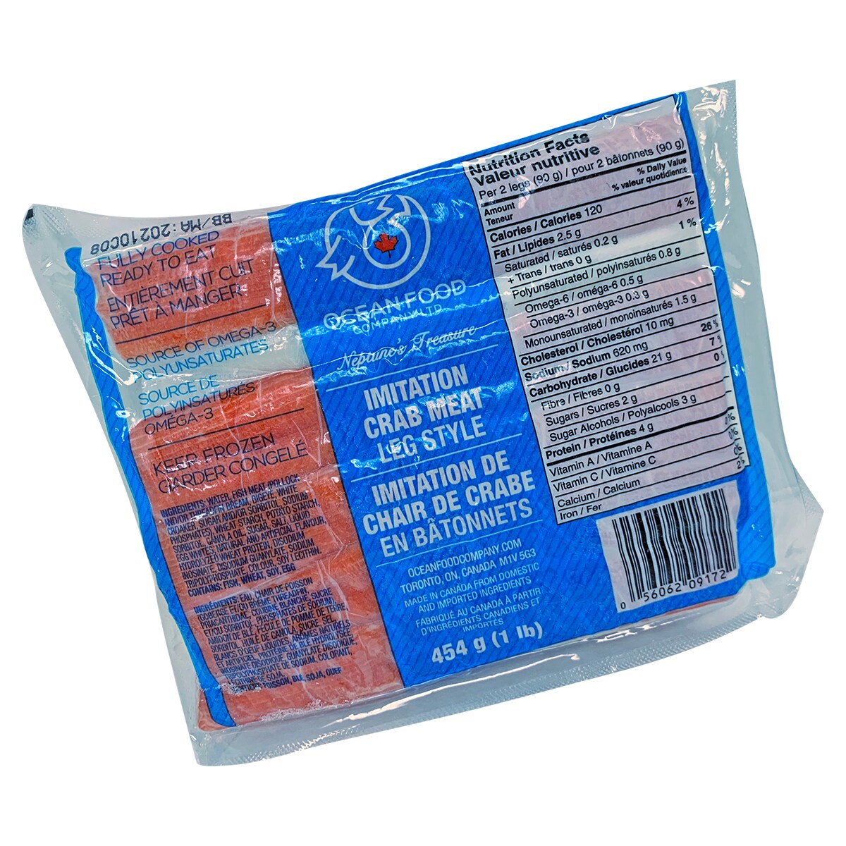 Frozen Imitation Crabmeat Leg Style 454G 大统华超级市场