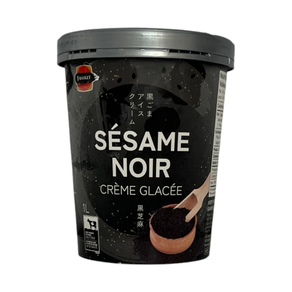 J-Basket Black Sesame Ice Cream (1L) ｜ 大统华超级市场
