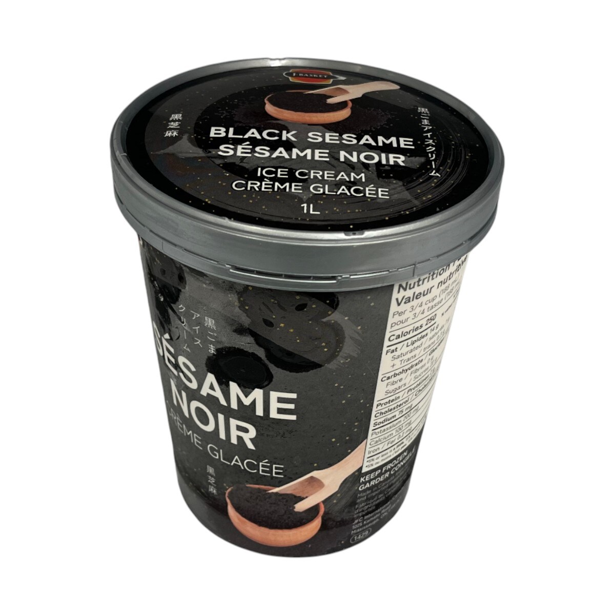 J-Basket Black Sesame Ice Cream (1L) ｜ 大统华超级市场