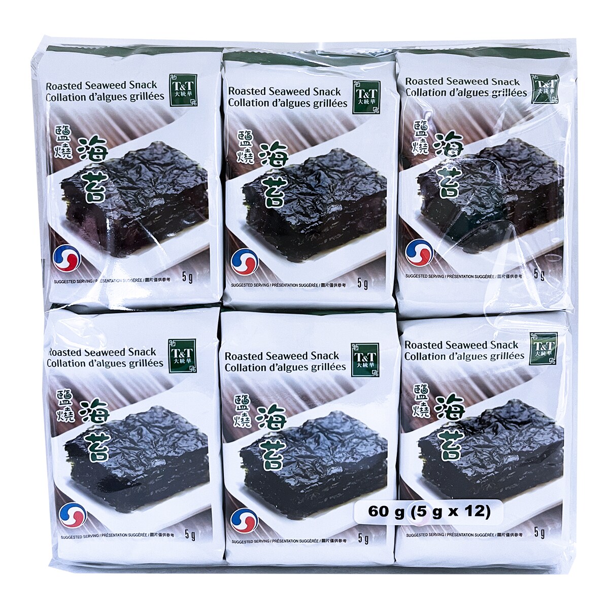 T&T Korean Roasted Seaweed Snack (5gx12) | T&T Supermarket