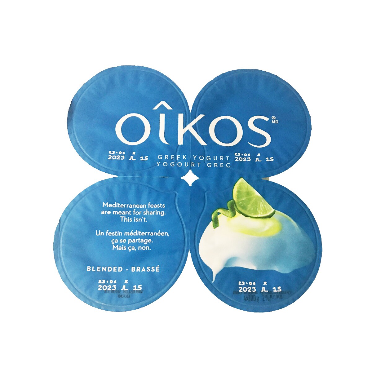 Oikos Key Lime Greek Yogurt (100gx4) | T&T Supermarket