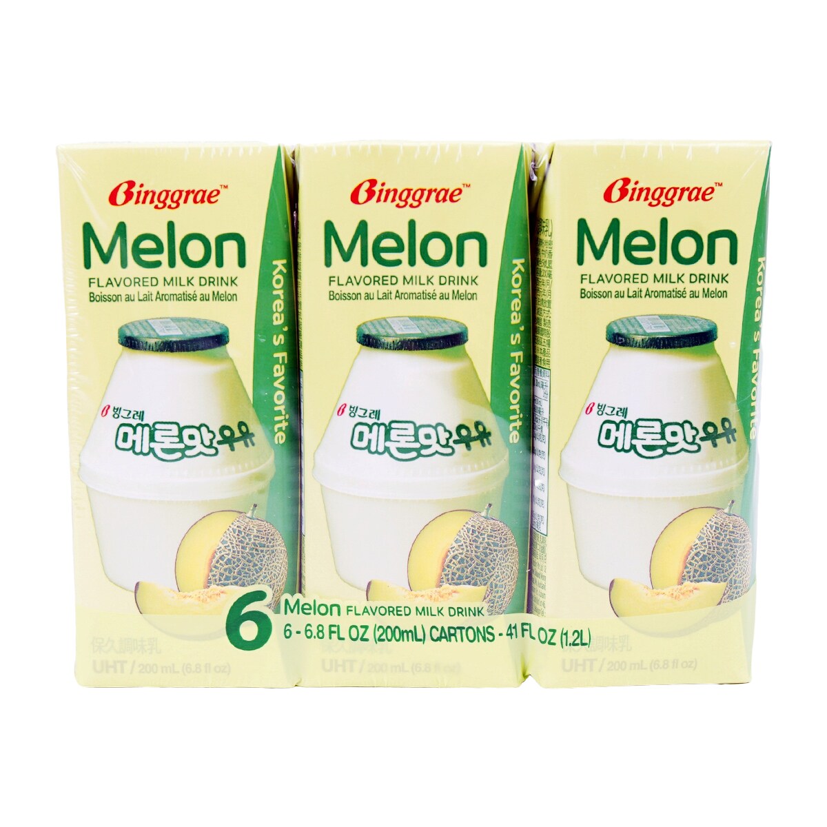 Binggrae Melon-Flavoured Milk Drink (6x200mL) | T&T Supermarket
