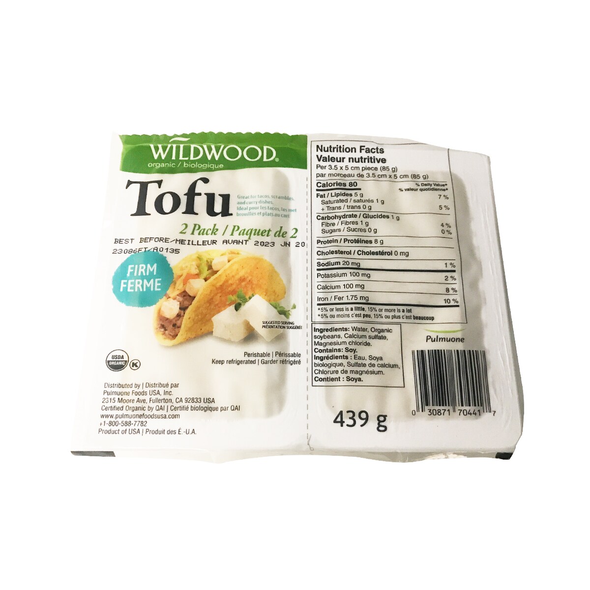 Wildwood有机硬豆腐孖装(439g) ｜ 大统华超级市场