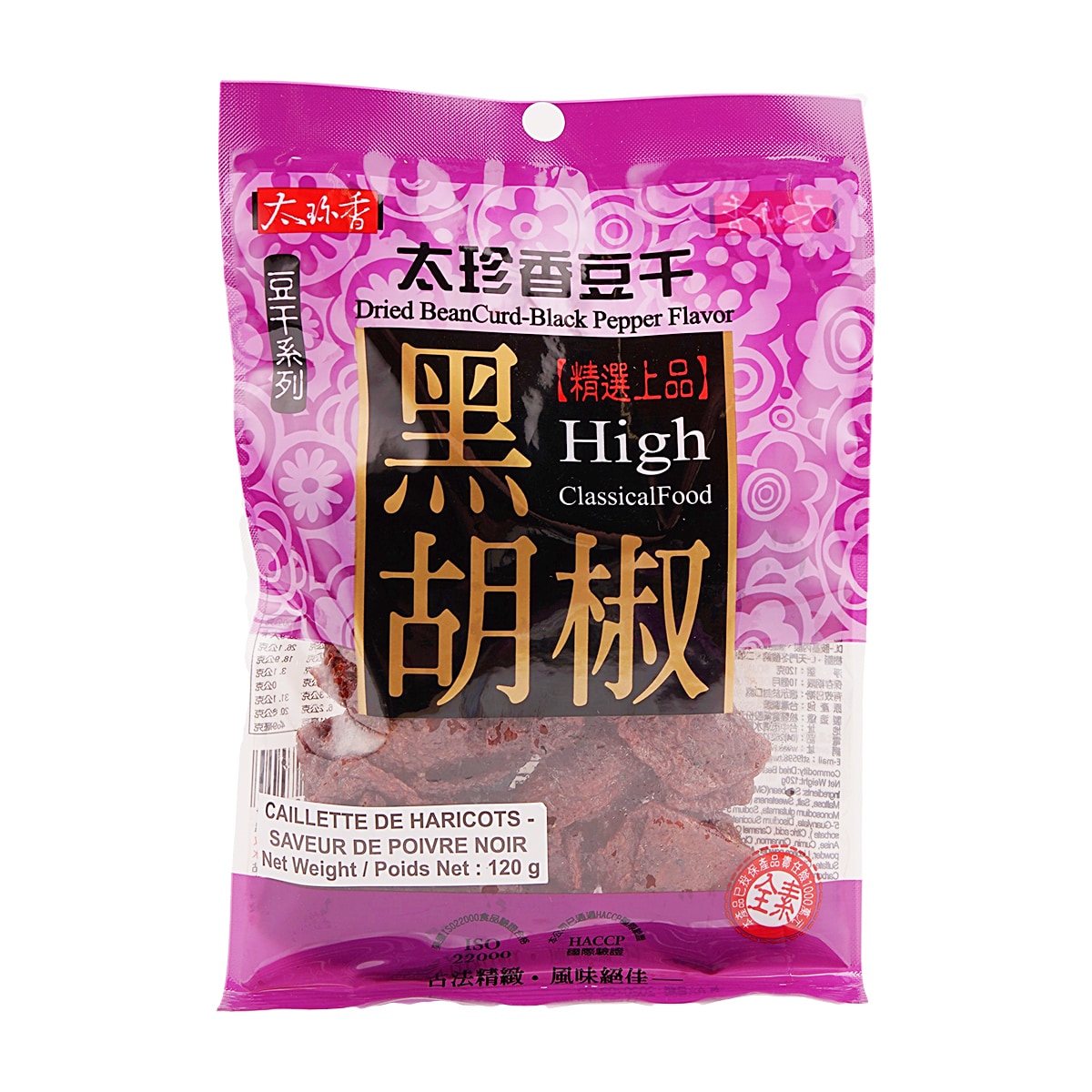 太珍香黑胡椒豆干120克｜ 大統華超級市場