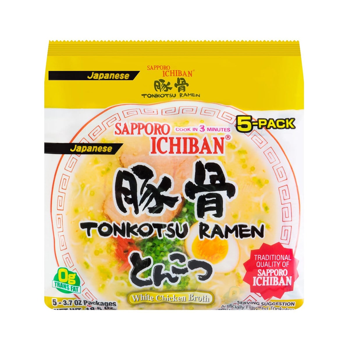 Sapporo Ichiban Tonkotsu Ramen (104gx5) ｜ T&T Supermarché