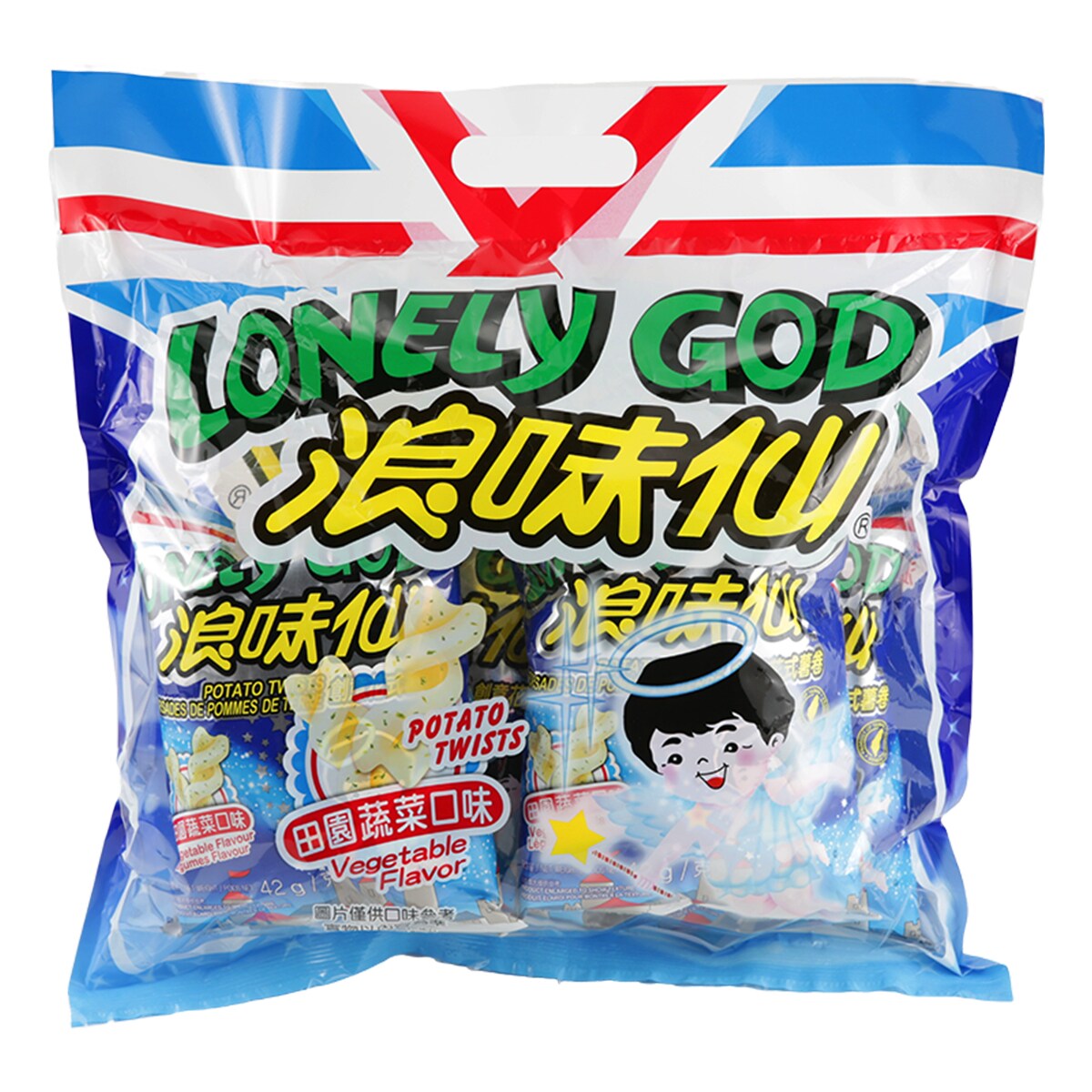 Want Want Lonely God Potato Twists Vegetable flavour (42gx4) ｜ 大